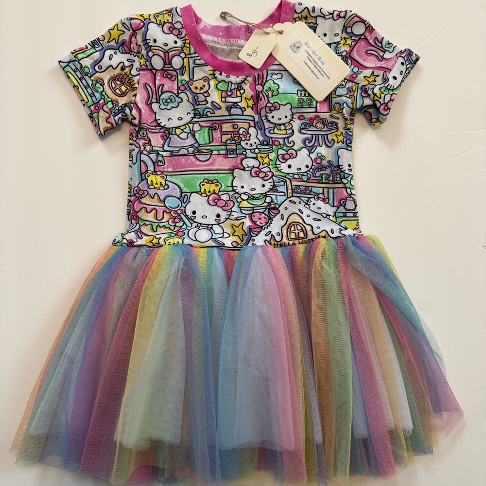 2T Multicolor Hello Kitty Rainbow Tulle Dress
